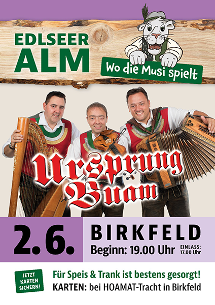 Ursprung Buam auf der EDLSEER-Alm